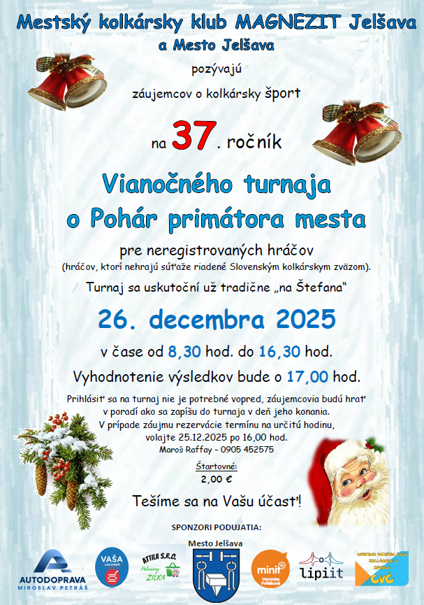 Plagát na Vianočný turnaj 2025